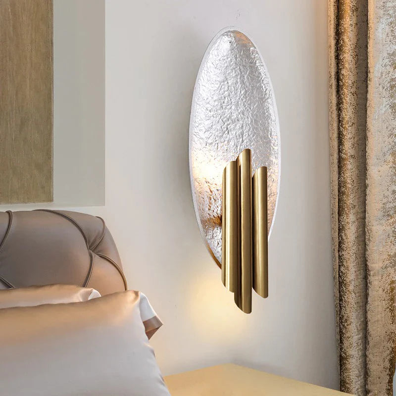 Axya Metal Tube Resin Plate Wall Lamps Nordic Home Decor Silver Gold Light Fixtures