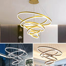 Axyaa High Ceiling Chandelier Staircase LED Circles Indoor Luxury House Lighting