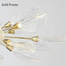 Axyaa Gold Leaf Pendant Chandelier for Kitchen and Dining Room