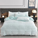 Axyaa Velvet Bedding Set: Duvet Cover, Comforter, Sheet, Pillowcase - 4pc Set