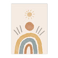 Axyaa Boho Rainbow Sun Alphabet Lion Bear Whale Nursery Wall Art Canvas Prints