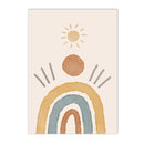 Axyaa Boho Rainbow Sun Alphabet Lion Bear Whale Nursery Wall Art Canvas Prints