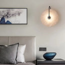 Axyaa Alabaster Round LED Wall Lamp for Living Room Bedroom Aisle Indoor Decor