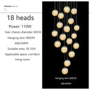 Axyaa Glass Ball LED Spiral Chandelier - Modern Lighting for Home, Restaurant, Hotel