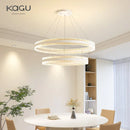 Axyaa Circle Rings LED Pendant Lights for Living Room Dining Room, Modern Acrylic Aluminum Chandelier