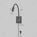 Axyaa Adjustable Angle Wall Light with USB Charging Port - Bedroom & Corridor Decor