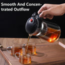 Axyaa Heat Resistant Glass Teapot with One-click Filtering, Tea Water Separation Filter