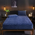 Axyaa Plush Quilted Mattress Cover | Soft & Warm Bed Fitted Sheet | Queen King Size