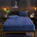 Axyaa Plush Quilted Mattress Cover | Soft & Warm Bed Fitted Sheet | Queen King Size