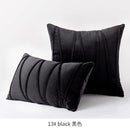 Axyaa Christmas Decorative Velvet Throw Pillow Covers, Red Green Black Solid Sofa Cushion Case