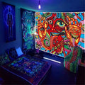 Axyaa Mushroom Glow Tapestry Trippy Gaming Wall Hanging Hippie Psychedelic Decor