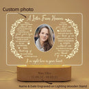 Axyaa Light Up Picture Frames - Personalized Memorial Plaque Lamp