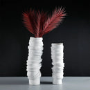 Wrinkled Resin Vase with Artificial Flowers by Axyaa - Abstract Aesthetic Desk Decor