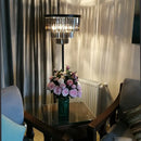 Axyaa Gray Crystal Classic Black Standing Light for Modern Luxury Living Room