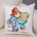 Axyaa Cartoon Bear Cushion Cover - Cute Animal Pillowcase for Sofa and Children's Room