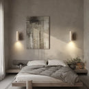 Axyaa Round Yellow Travertine LED Wall Lamp Indoor Decor Stone Wood Stair Light