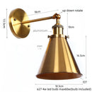 Axyaa Industrial Iron Plating Gold Wall Lamp for Restaurant Coffee Bar Bedroom