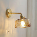 Axyaa Glass Copper LED Wall Sconce for Corridor Bedroom Living Room