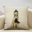 Axyaa Cute Cat Dog Christmas Party Pillow Cover 45x45cm