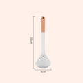 Axyaa Silicone Kitchen Utensil Set with Thick White Wooden Handle - 7 Pieces