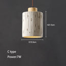 Axyaa Japanese Design Yellow Travertine Pendant Lights for Wabi-Sabi Style Bedroom