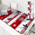 Axyaa Christmas Stripes Kitchen Absorbent Mat