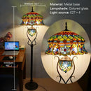 Axyaa Stained Glass Tiffany Floor Lamp: American Retro Style for Living Room & Bedroom