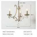 Axyaa Crystal Chandelier: French-style Silver LED Pendant Light, Retro E14 Bar Lamp