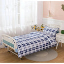 Axyaa Thick Cotton-Polyester Grid 3pc Bedding Set for 0.9-1.2m Bed