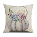 Axyaa Thanksgiving Pumpkin Pillow Cover 45*45cm Home Decor Cotton Linen
