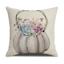 Axyaa Thanksgiving Pumpkin Pillow Cover 45*45cm Home Decor Cotton Linen