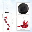 Axyaa Solar Redbird Wind Chime - LED Light, Waterproof Garden Decoration