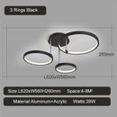 Axyaa Black/Gold Modern LED Chandelier - Dimmable Ceiling Lights for Home Décor