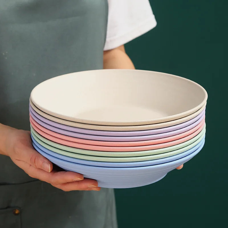 Axyaa Wheat Straw Soup Bowl Plastic Tableware, Microwavable Dinner Plate, Kitchen Utensils