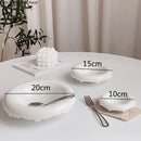 Axya White Ceramic Dinner Plate Breakfast Salad Bowl Snack Tray Dessert Fruit Dish
