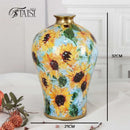 Axyaa Enamel Tea Jar, Ceramic General Jar Decoration, Large Flower Vase Handicraft