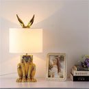 Axyaa White Rabbit Resin Table Lamp with LED Desk Light