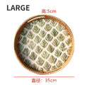 Axyaa Rattan Shell Tray: Handmade Light Luxury Style for Home Organization & Decoration