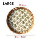 Axyaa Rattan Shell Tray: Handmade Light Luxury Style for Home Organization & Decoration