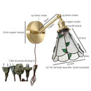 Axyaa Vintage Copper Hexagonal Glass LED Wall Lamp with Pull Chain Switch