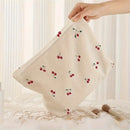 Cherry Printed Corduroy Makeup Bag Large Capacity for Axyaa Brand