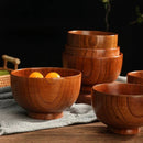 Axyaa Handcrafted Japanese Wooden Soup Bowl Large Retro Solid Wood Tableware