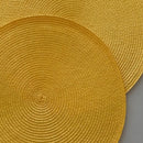 Axyaa Round Braided Placemats Set - Non-Slip Dining Table Mats & Coasters