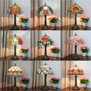 Axyaa Stained Glass Rose Table Lamp Vintage Desk Light Mediterranean Style