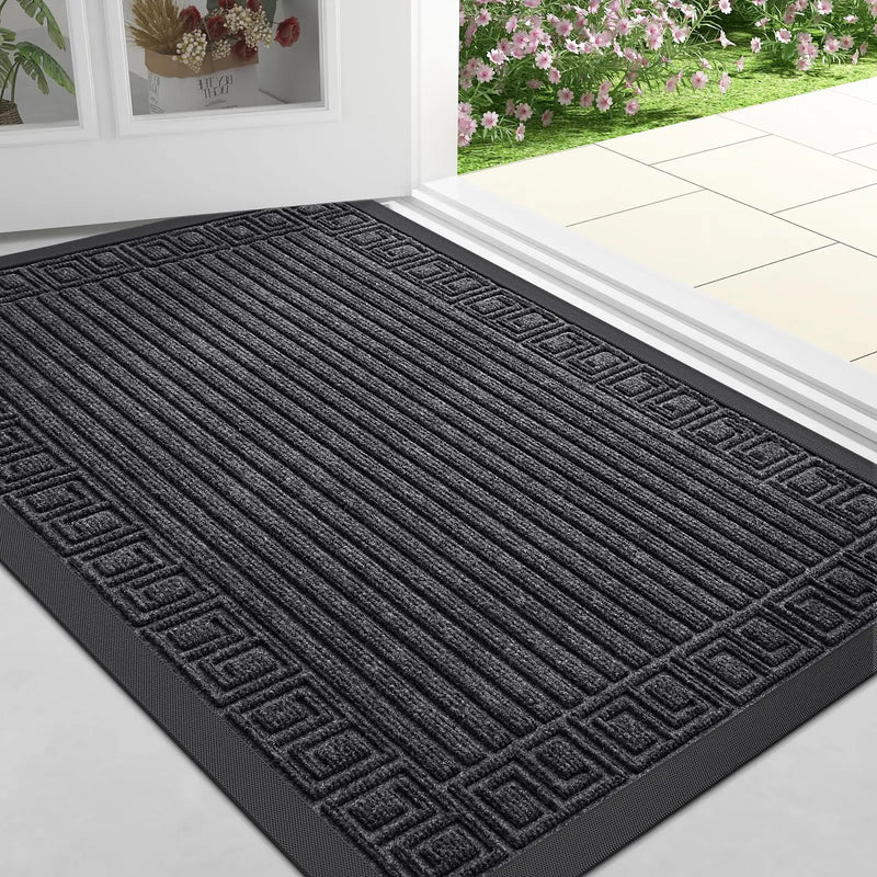 Axyaa Durable Indoor/Outdoor Trapping Doormat: Waterproof, Washable, Low Profile Entry Mat