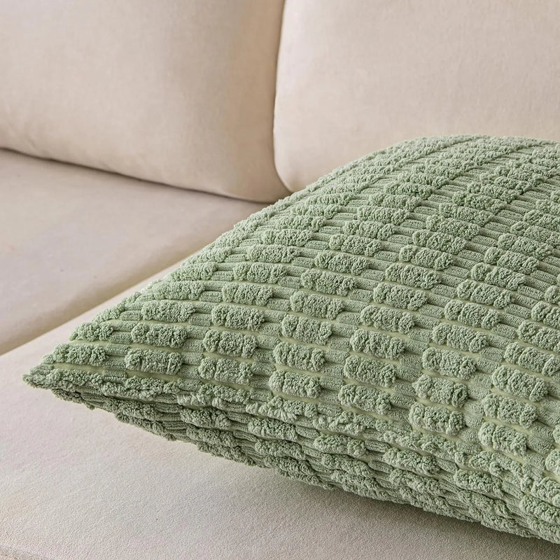 Corduroy Green Cushion Cover 45x45cm Axyaa Brand Sofa Pillowcase Home Decor