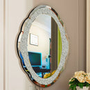 Axyaa Crystal Arch Vanity Mirror with Crushed Diamonds for Home and Hotel Wall Decor