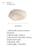 Axyaa Handmade Silk Ceiling Light: Nordic Wabi Sabi Design for Bedroom and Living Room