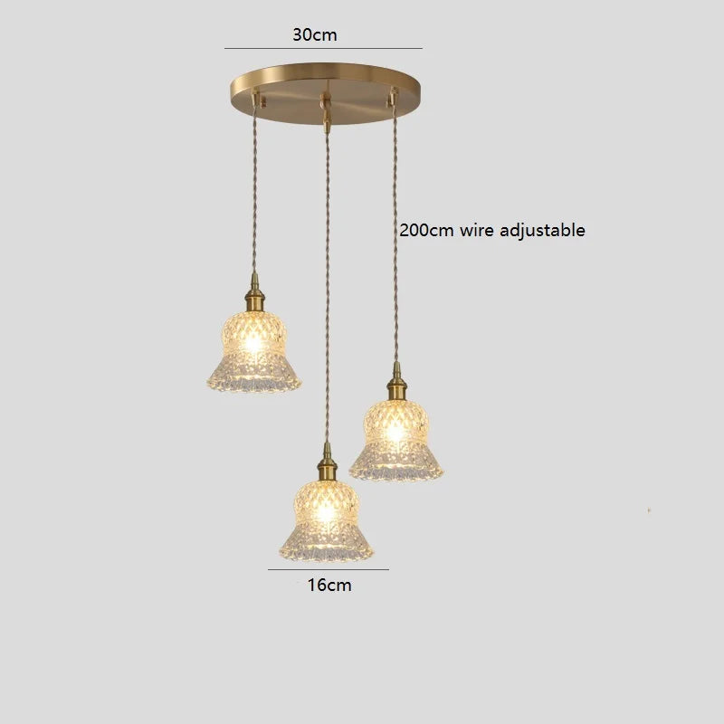 Axyaa Clear Glass LED Pendant Lights - Nordic Modern Hanging Lamp