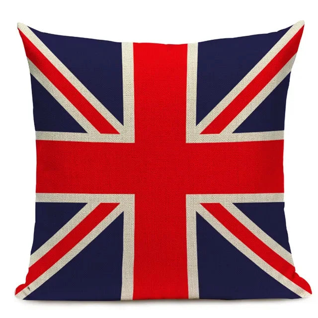 Axyaa Union Jack American Flag Throw Pillow Cases 45x45cm Square Top King Size